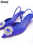 Summer New Rhinestone Pointed Toe Sexy Women Sandals Wear Baotou Set of Feet All-match Banquet Woman Sandals Flat
