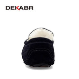 Men Loafers Shoes Warm Soft Genuine Leather Business Men Moccasins Shoes Breathable Slip on Driving Shoes Size