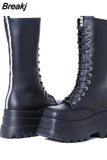 Women Ankle Boot Gothic Style Cool Women Triple Bottom Boot 2023 Brand New Street Women Platform Sandals Shoes Big Size