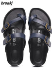 2023 New Summer Unisex Beach Cork Slippers Casual Women Men Nubuck Leather Solid Color Non-slip Flip Flops