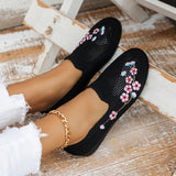 Mesh Flat Shoes Ladies Lightweight Sneakers Autumn Chinese Style Embroidered Flat Shoes Breathable Outdoor Walking