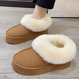Faux Fur Winter Boots for Women 2023 Non Slip Plush Snow Boots Woman Thick Bottom Warm Cotton Shoes Platform Botas