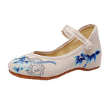 Breakj Fei Bamboo Retro Buckle Ancient Style Hanfu With Embroidered Cloth Shoes Spring And Autumn Women's Single