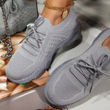Mesh Women Platform Breathable Solid Color Couple Lace-Up Climbing Hiking Jogging Shoes Zapatillas Deportivas
