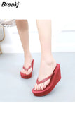 Shoes Ladies' Slippers Platform Slipers Women Rubber Flip Flops Heeled Mules Luxury Slides Sabot 2023 Hawaiian