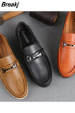 Men Shoes Casual Light Breathable Genuine Leather Shoes Men Flat Men Loafers Slip-on Soft Moccasins Driving Shoes