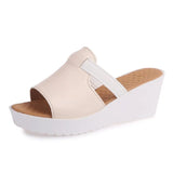 Summer women slippers Open Toe Thick Soled Outside flip flops shoes women Wedges Flat Slides Slippers size