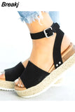 Wedges Shoes 2023 Trend Women High Heels Chaussures Platform Sandals Summer Footwear for Woman Leopard Plus Size 42
