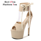 Color Shoes Stripper Heels Women Sandals Sexy Shoes Party Club Sandals 17 CM Platform High-heeled Wedding Shoes Pole
