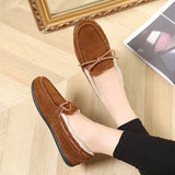 Autumn And Winter New Doudou Shoes, Plush, Warm, Bow, Korean Version, Casual, Flat-Bottomed, Lazy Cotton