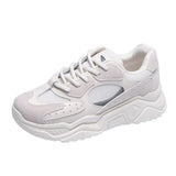 Sneakers Women Thick Bottom Daddy Shoe Thick Bottom Round Toe Breathing Leisure Female Vulcanize