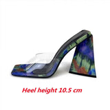 High Heel Sandals Women's Slides Open Toe Thick-Soled Ladies Slippers Party Mules Shoes Women Shoes High Heels