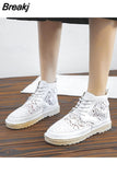 Women's Breathable Mesh Summer Shoes Lace Walking Shallow New Solid Non Slip Casual Shoes 35-40 HOT