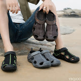New Mens Sandals Mesh Deck Lightweight Beach Sandals Fisherman Shoes For Men Outdoor
