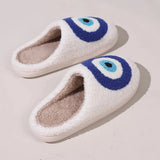 Hot Blue Ege Plush Slippers Women Winter Indoor Warm Lambs Wool Slides Shoes Woman Non Slip Soft Bedroom Cotton Shoes