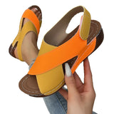 Breakj And Autumn 2024 New Flat Bottom Slope And Fish Mouth Sandals Women Large Thick Bottom Hollow Beach