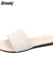 Women's Flat Sandals 2023 New Women's Outdoor Sequin Open Toe Comfort Casual Slippers Furry Slides for Women Plus Size