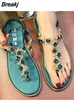 2023 New Designers Beach Sandal Ladies Green Shoes Light Roman Flip Flops Women's Summer Footwear Fashion Women