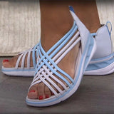 Women Summer 2023 Gladiator Low Heels Sandalias Mujer Peep Toe Summer Shoes For Women Casual Flat Summer Footwear