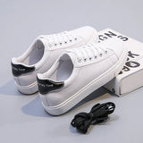 Breakj White Shoes Female Students Korean Version Is Very Spring And Autumn Leather Flat Shoes Sneakers Breathable Women's Board