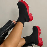 Women Boots 2022 Platform Boots For Autumn Winter Shoes Slip On Platform Shoes Women Ankle Boots White Heels Short Botas