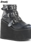 Design Cool Block Great Quality Gothic Style Woman Boots Fashion Chunky Platform Cosy Woman Shoes Ankle Boots Big Size