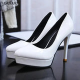 Womens Pumps European American Style Shallow Mouth Sexy Platform High Heels Stiletto Single Shoes Red Wedding