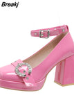 Women Mary Janes Pumps Shoes Brand Design 2023 Spring Gothic Style Lolita Sweet Girl Office Lady High Heels Pumps