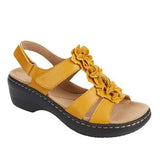 Breakj Summer Sandals New Hollow Slope And Fish Mouth Flowers Leisure Comfortable Sandals Women Large