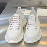 Spring Casual White Platform Shoes Women Luxury pu Leather Vulcanized Shoes Thick Bottom Female Barefoot Sneakers 2022