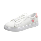 Heart Shoes Flat Running Shoes for Women Sports Lightweight Casual Breathable Shoes Women's Sneakers White Tennis
