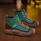 Women Vulcanized Shoes Autumn Women's High Top Sneakers Winter Lace-up Round Toe Casual Thick Sole Non-slip Women's