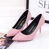 Size Women's Pumps Pointed Toe Patent Leather High Heels Dress Shoes White Wedding Shoes Thin Heels Basic Pump Red