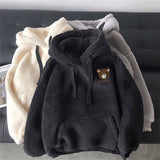Fluffy Hoodie Women Winter Sweatshirts Plush Warm Top Double Hoodies Men Pullover Loose Soft Thick Top