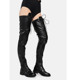 New Female Boots Platform Square Heel Zip Cross-tied 2023 Winter Comfy Woman Over The Knee High Boots Shoes Big Size