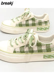 Women's Sports Kawaii Shoes Canvas Pink Flat Platform Running White Casual Anime Lolita Korean Vulcanize Rubber