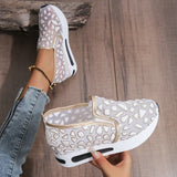 Women's Shoes on Sale 2023 New Women's Vulcanize Shoes Summer Lace Mesh Flower Women Shoes Round Head Thick Bottom Sports