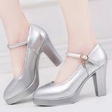 And Autumn Silver Model Cheongsam T Catwalk High Heel Thick Heel Waterproof Platform Performance Single Shoes Size 40-43 Women's
