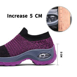 Autumn Women Breathable Mesh Sneakers Elastic Slip On Platform Vulcanized Shoes Running Shoes Walking Tennis Sock