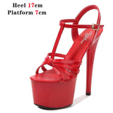 Color Shoes Stripper Heels Women Sandals Sexy Shoes Party Club Sandals 17 CM Platform High-heeled Wedding Shoes Pole