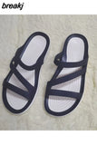 Summer Women Fashion Jelly Sandals Low Heel Peep Toe Shallow Slides Casual Beach Outdoor Female Ladies Slipper