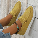 Lightweight Women's Loafers Comfy Plus Size Lace Up Canvas Sneakers Women Non Slip Flat Walking Shoes Female