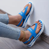 New Thick-soled Women's Sandals Summer Thick-soled Shoes Women's Wedge High Heels Sandalias Mujer Luxury Summer