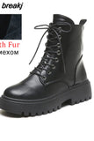 Ankle Boots Flat Heel Shoes Women Lace Up Winter Autumn Shoes Daily Short Boots Woman Footwear Size 35-40