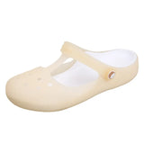 Women Mules Clogs 2022 Beach Breathable Mary Janes Slippers Woman's Sandals Jelly Shoes Cute Sweet Garden Shoes