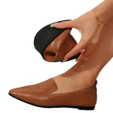 Women's Shoes 2025 New Simple Pointed Snake-Print Flat-Soled Single Shoes Large-Size Lazy