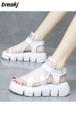 Toe Platform Heel Women Sandals Summer Shoes New Black Wedge Heel Sandals Women Summer Breathable High Quality