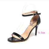Women Sandals Summer High Heels Sandal Nude Heels Sandals Women Concise Patent Leather Party Dress Shoes Woman