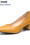 Color Office Ladies Pumps Hot Sale Spring Party Wedding High Heel Shoes Woman Pointed Toe Retro Pumps Size 34-40