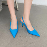 Breakj Summer Wise Large Size New Pointed Back Empty Head Sandals Fine High Heel Women's